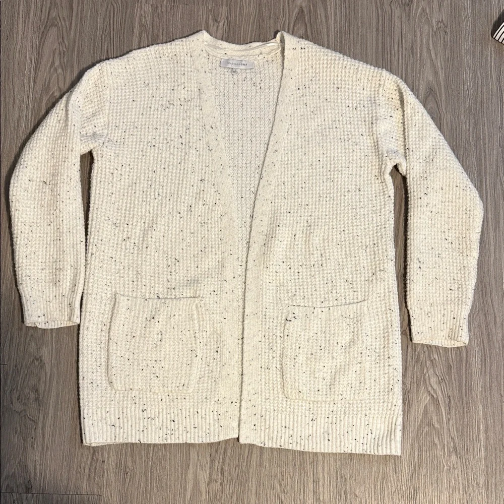 Madison Grey Speckled Knit Sweater Size M